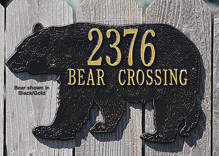 Bear Crossing Address Plaque - Wild Wings