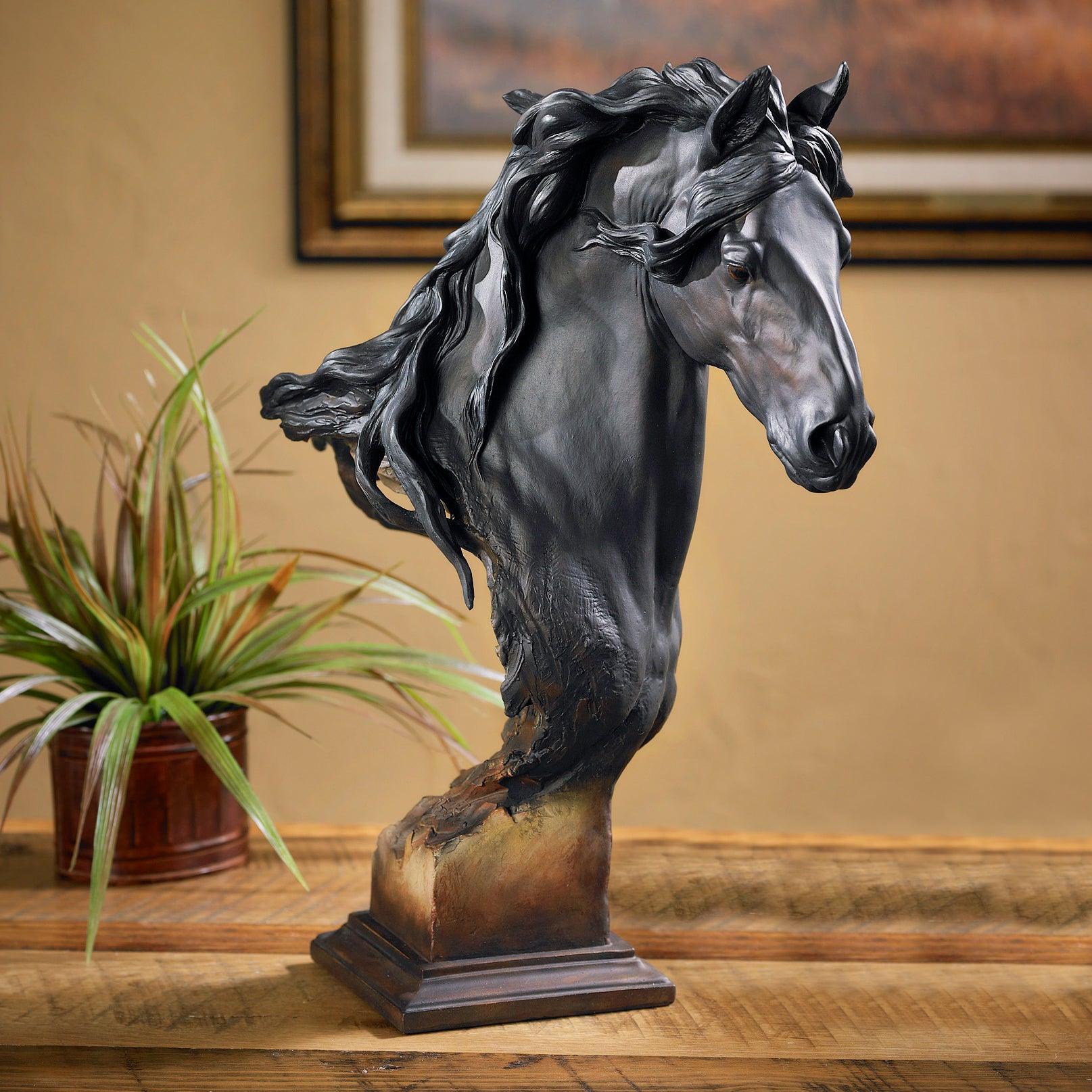 Equus Onyx-Fresian Horse-Small Sculpture – Wild Wings