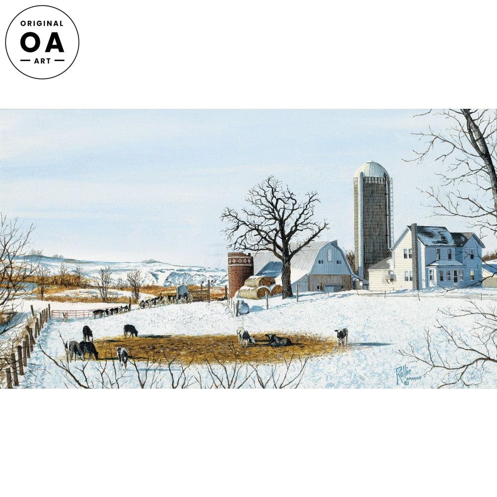 Winter White—Farm Original Acrylic Painting - Wild Wings