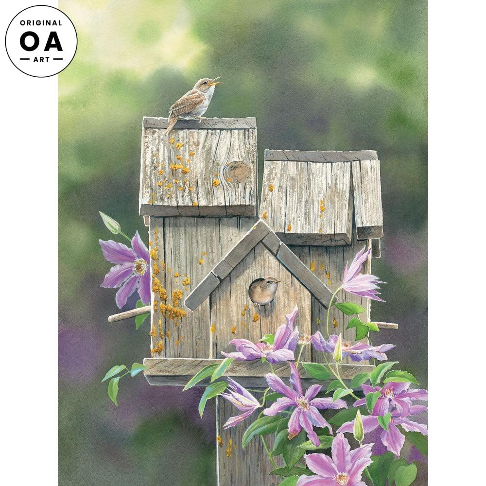 Dream House—House Wrens Original Watercolor Painting - Wild Wings