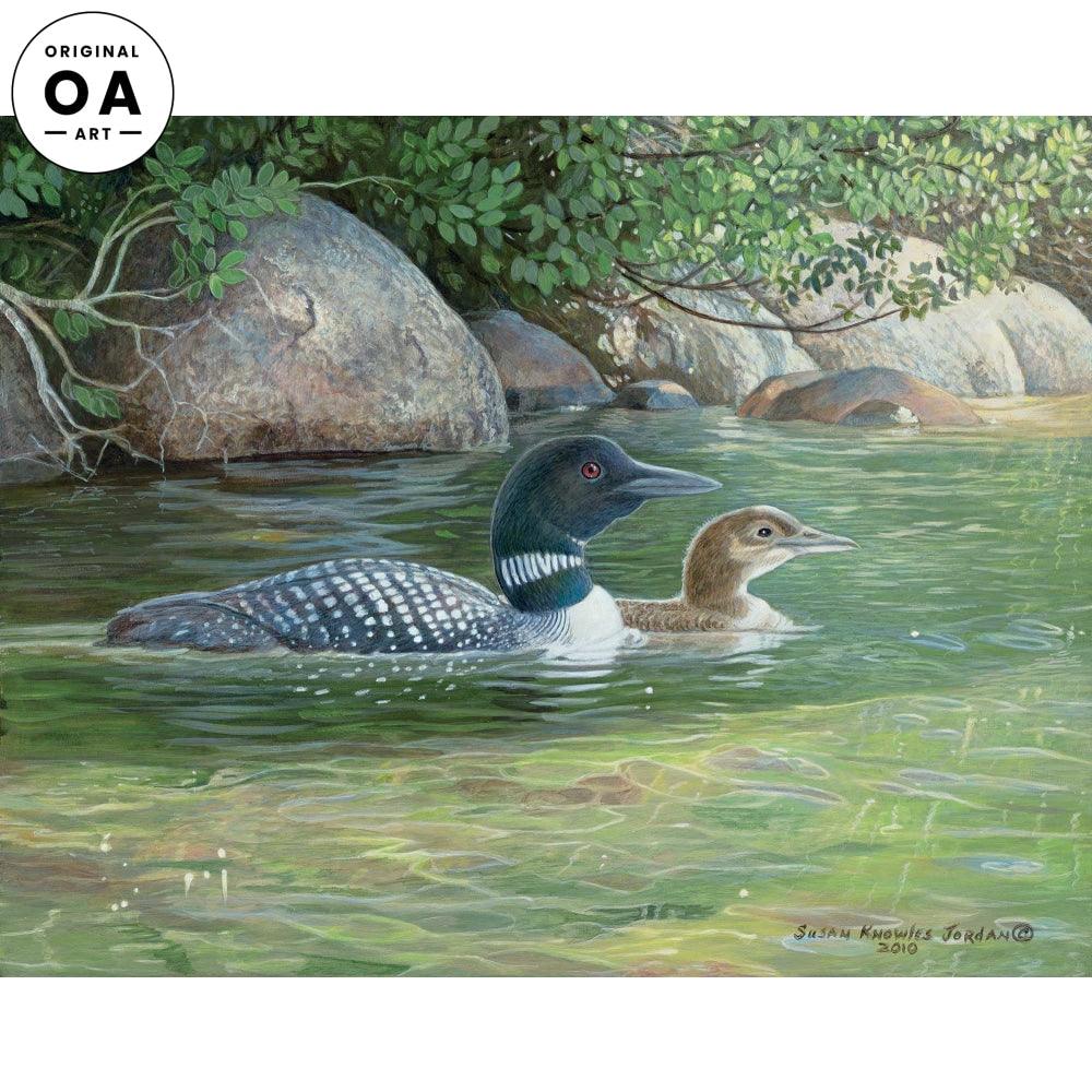 Island Shade—Loons Original Acrylic Painting - Wild Wings