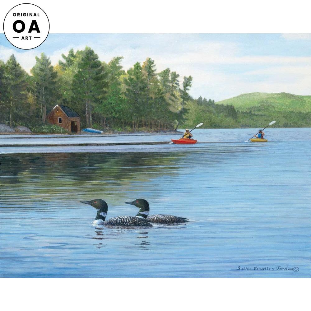 Paddly By—Loons Original Acrylic Painting - Wild Wings