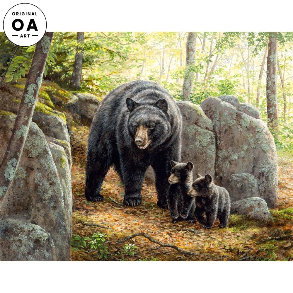 Northwoods Springtime—Black Bears Original Acrylic Painting - Wild Wings
