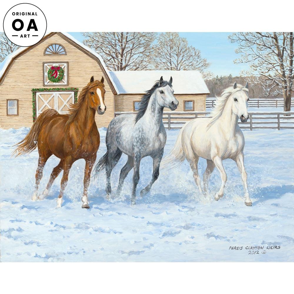 Paddock Games—Horses Original Acrylic Painting - Wild Wings