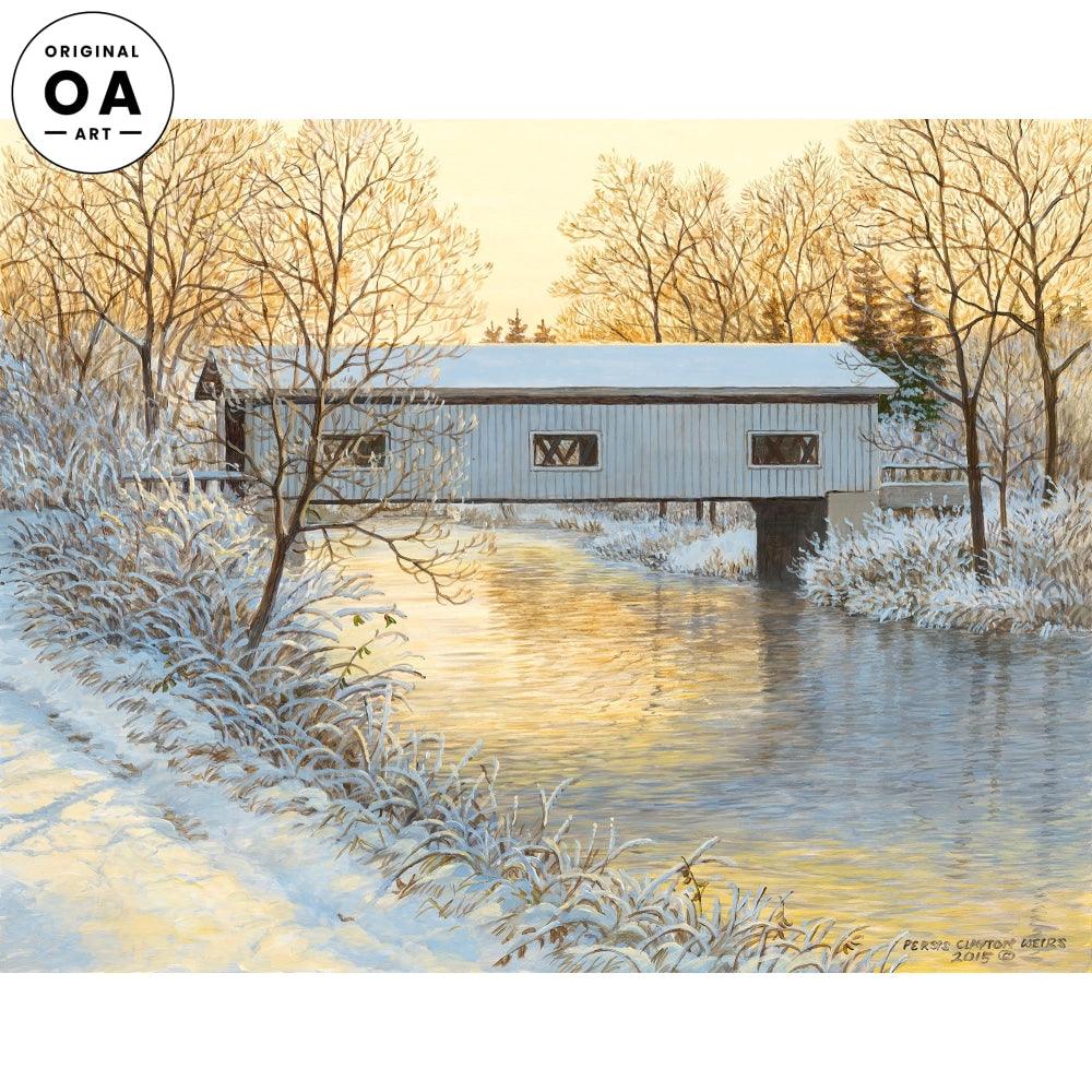 Winter's Glow—Bridge Original Acrylic Painting - Wild Wings