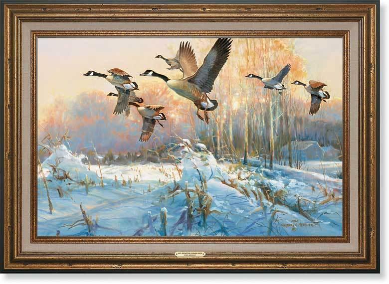 Late Departure—Canada Geese Framed Gallery Canvas - Wild Wings