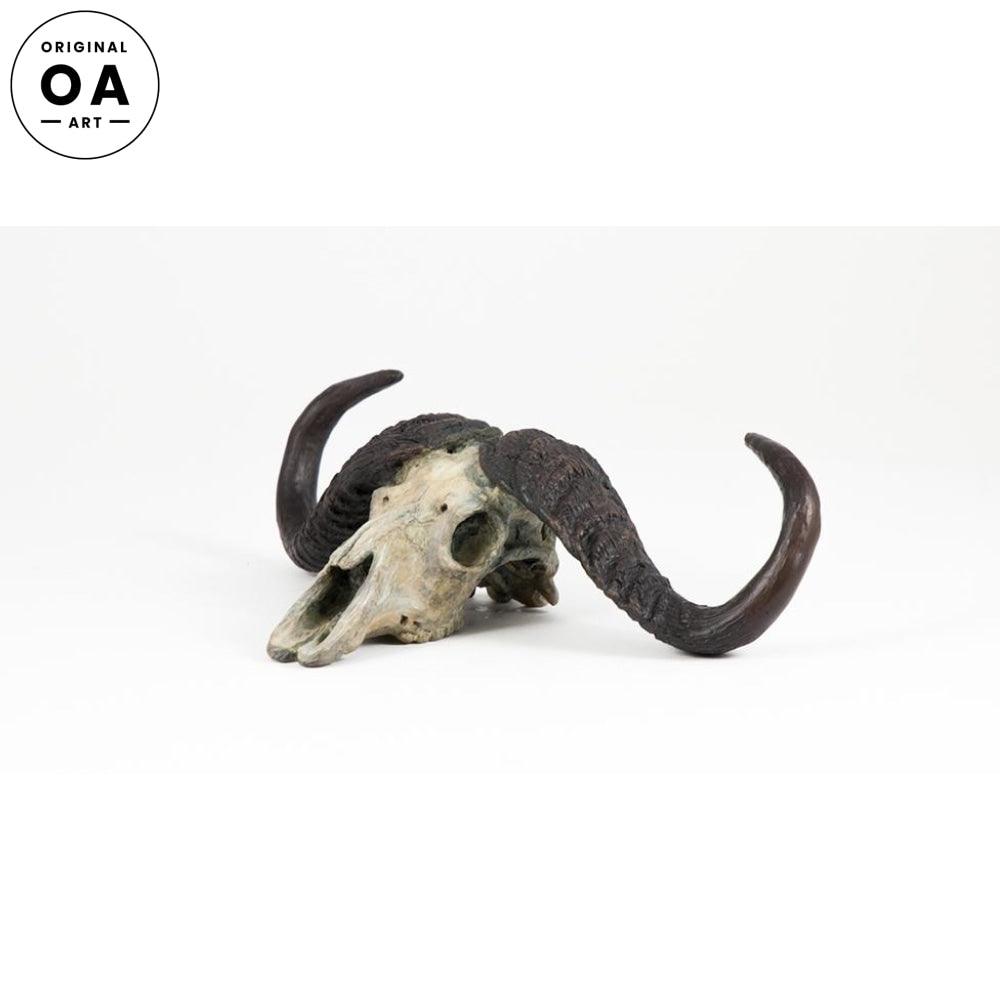 Cape Buffalo Skull Original Bronze Sculpture - Wild Wings