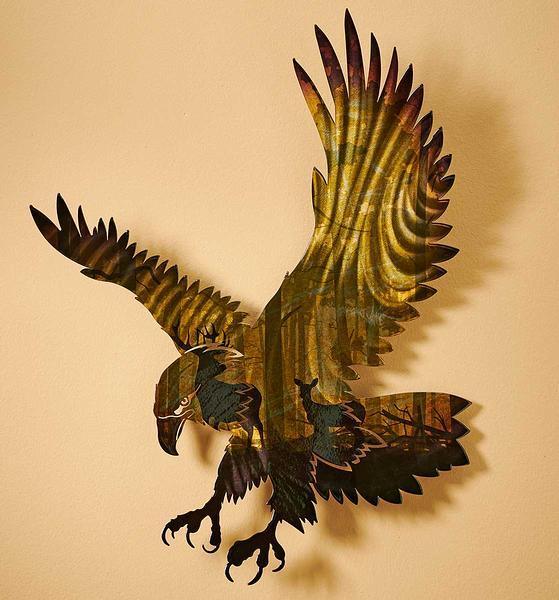 Swooping Eagle Metal Wall Art - Michigan Metal Artwork