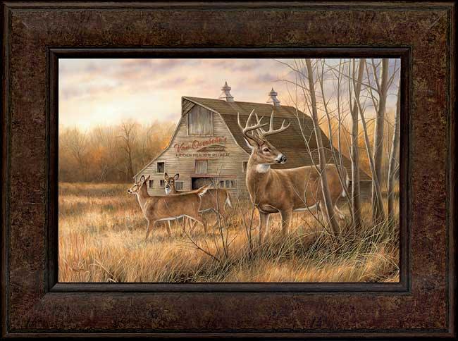Deserted Farmstead—Whitetail Deer Personalized Framed Canvas - Wild Wings