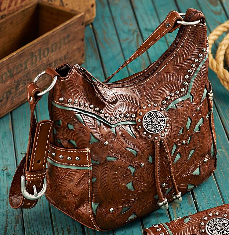 Western shop leather bags