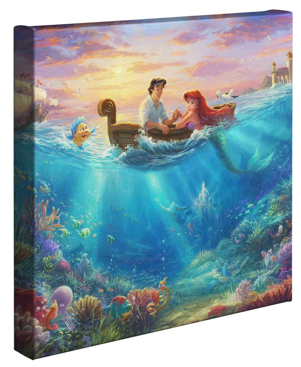 Thomas Kinkade Studios - Disney The Little Mermaid Falling in Love - Jewel Edition Art 12 x 18 / JE / Unframed