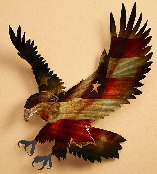 Patriotic Bald Eagle Metal Wall Art - Wild Wings