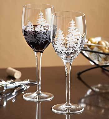 Pair of Equine inspired stemmed wine glasses.