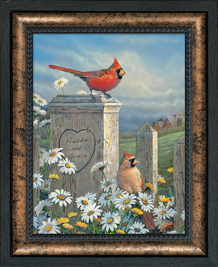 Spring Post Personalized Framed Canvas - Wild Wings