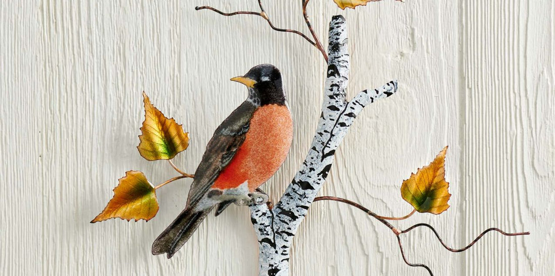 Enamel Robin On Birch