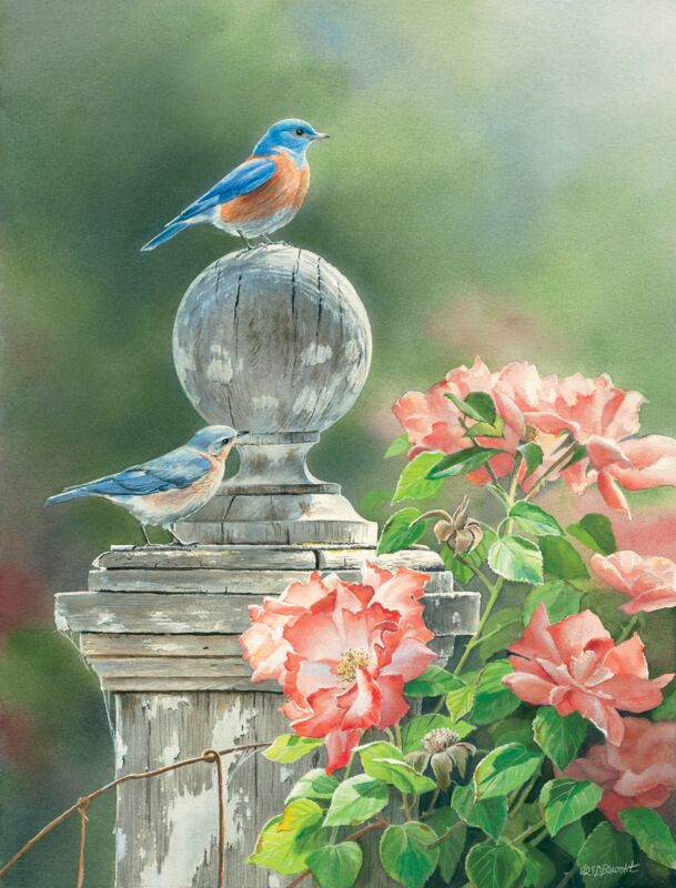 Grandmas Gatepost—Bluebird by Susan Bourdet