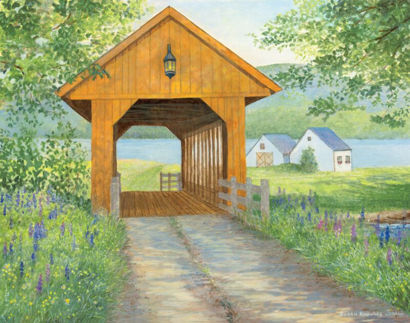 Island Light—Covered Bridge by Susan Knowles-Jordan