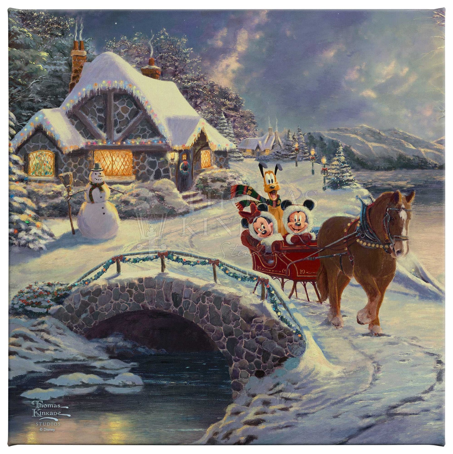 Mickey and Minnie Christmas Lodge - Limited Edition Paper By Thomas Kinkade  Studios – Disney Art On Main Street