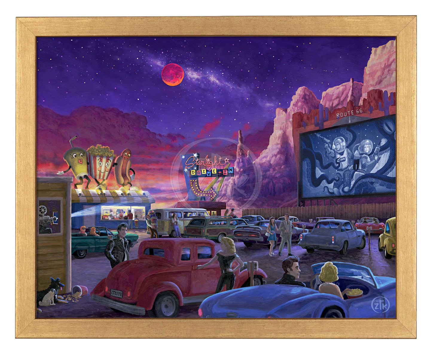 Movie Night on Route 66 - Thriller - Art Prints