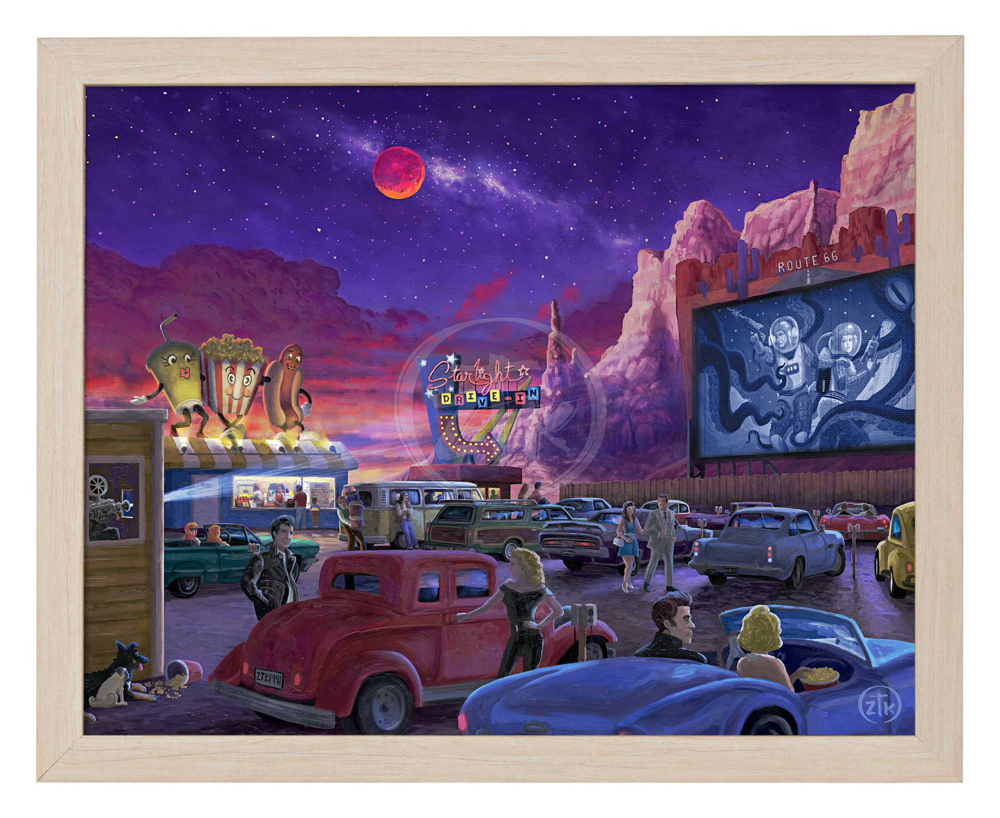 Movie Night on Route 66 - Thriller - Art Prints