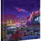 Movie Night on Route 66 - Western - 14" x 14" Gallery Wrapped Canvas