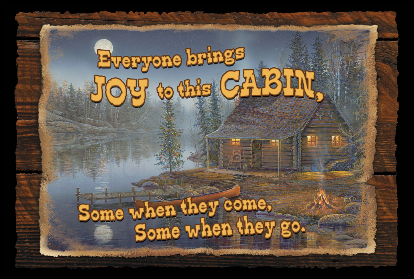 Joy To This Cabin - 8" x 12" Wood Sign