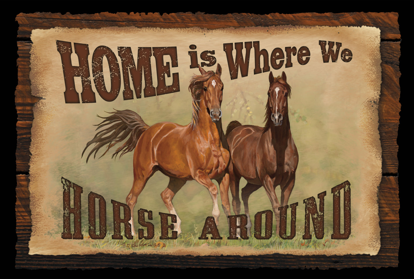 Horse Around - 8" x 12" Wood Sign