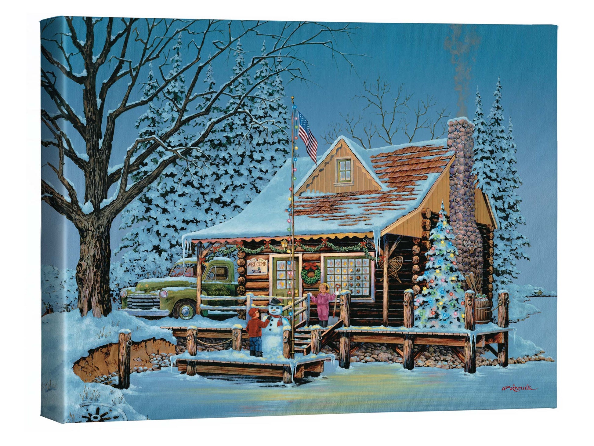 163791_CGW Christmas at Grandpap’s Cabin 16X20.5 Gallery Wrap Canvas_Mocked.jpg