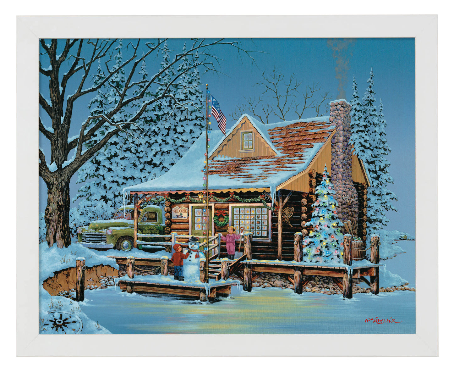 163843_Christmas at Grandpap's Cabin_11x14_FRA_Print_WF.jpg