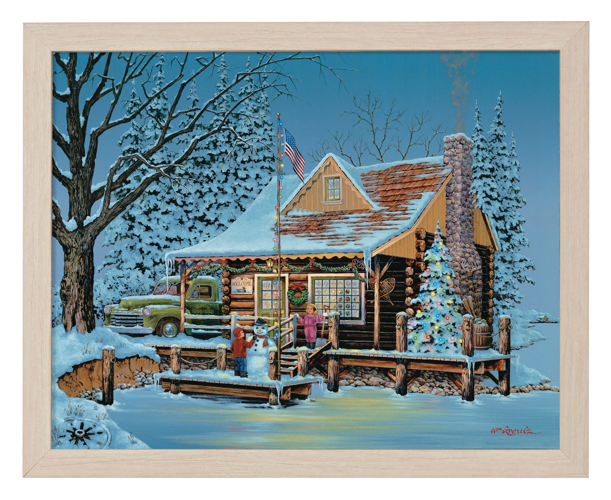 163845_Christmas at Grandpap's Cabin_11x14_FRA_Print_NF.jpg