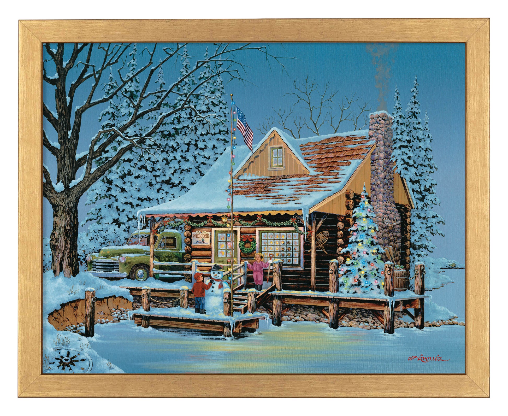 163846_Christmas at Grandpap's Cabin_11x14_FRA_Print_GF.jpg