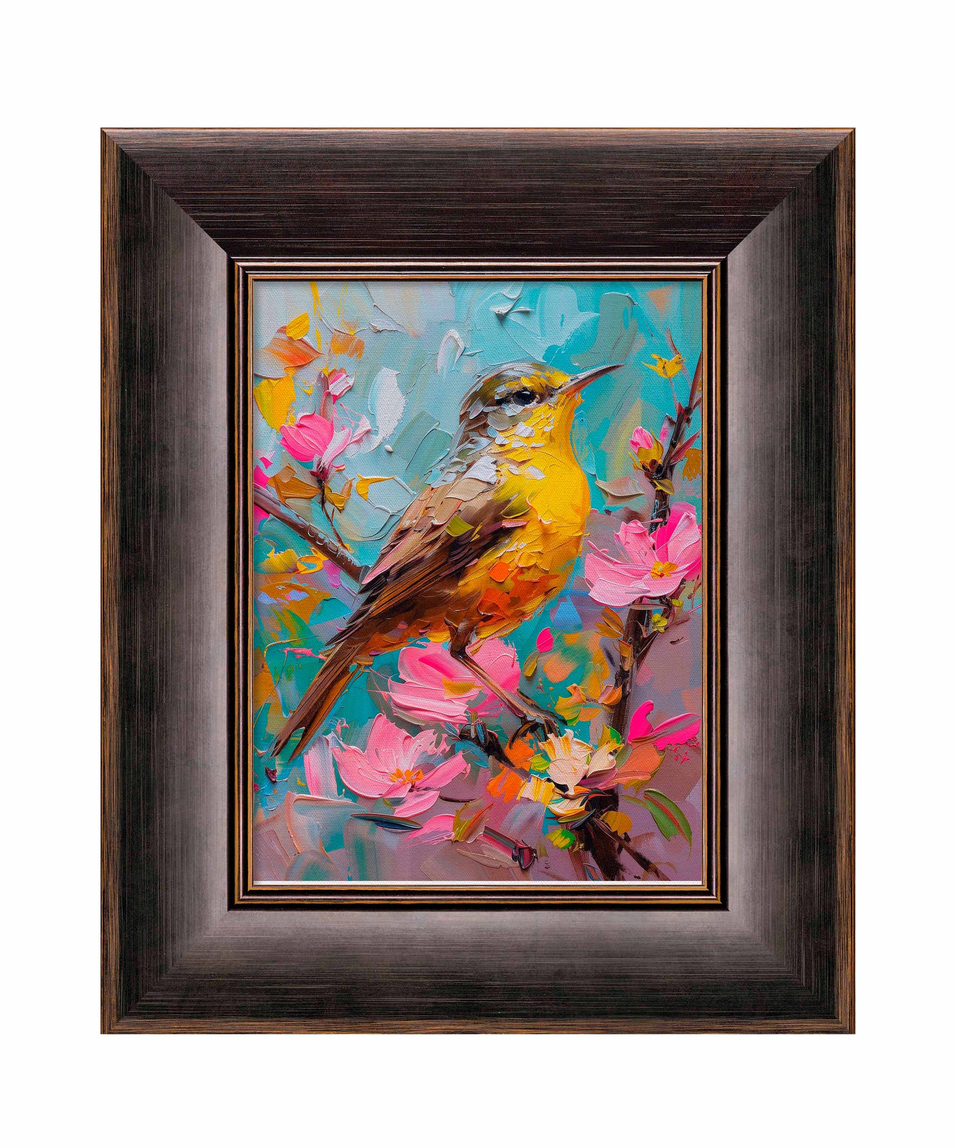 173143_CNF Spring Symphony - Warbler Among Blossoms 9X12 SN ED_SIZE 95 Canvas FRMD ANDOVER BLACK.jpg