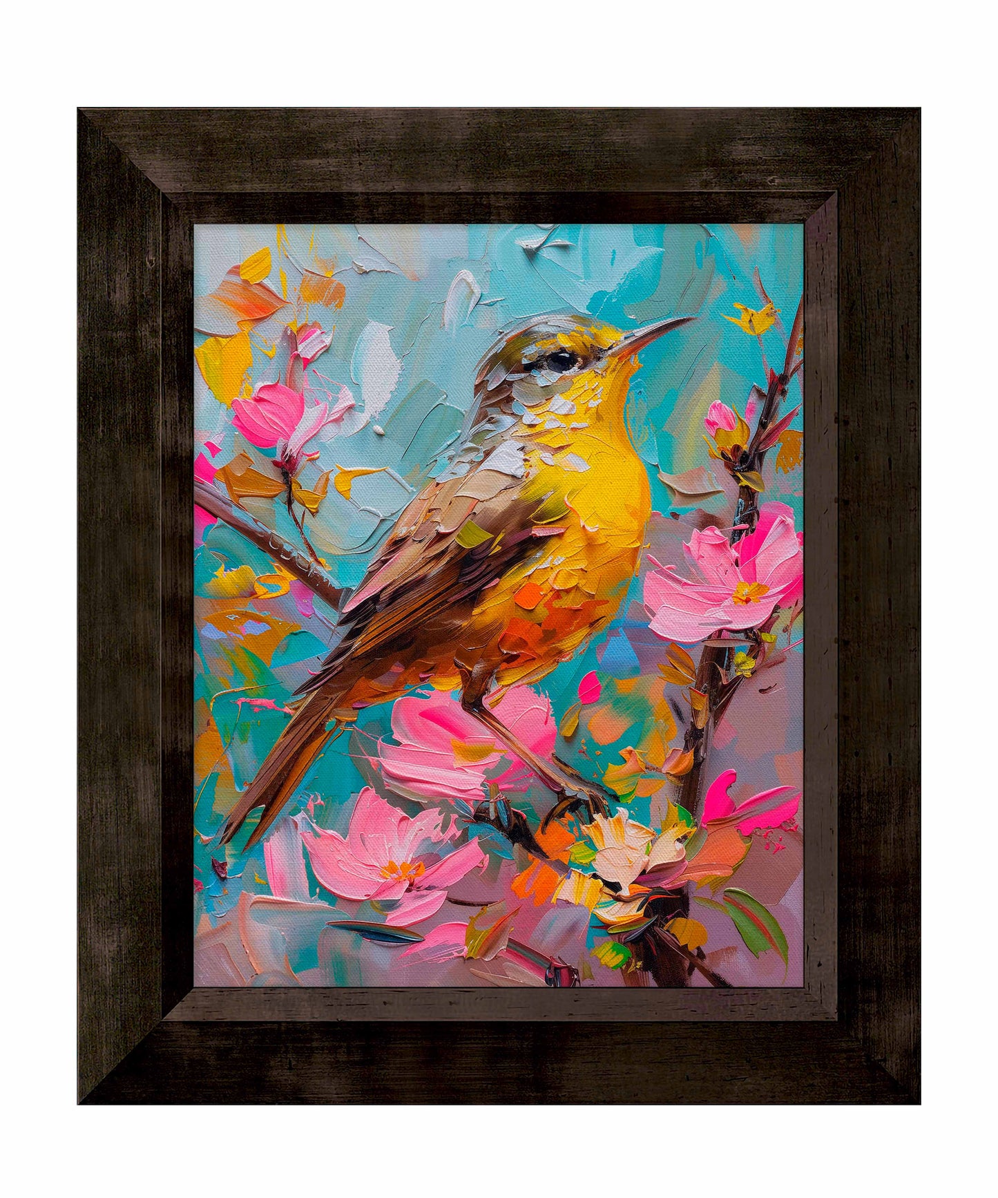 173146_CNF Spring Symphony - Warbler Among Blossoms 16X20 SN ED_SIZE 95 Canvas FRMD ESPRESSO WALNUT.jpg