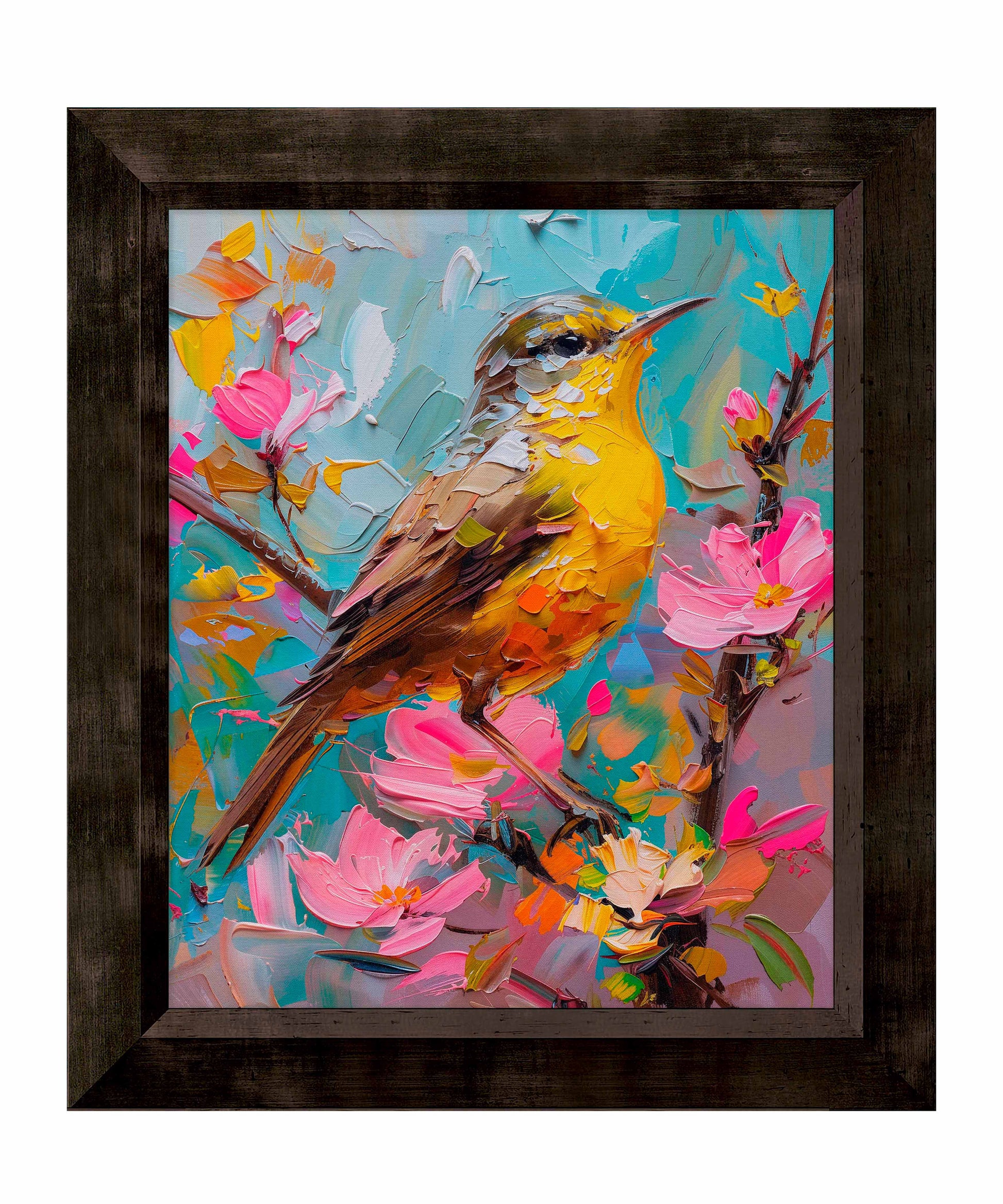 173151_CNF Spring Symphony - Warbler Among Blossoms 20X24 SN ED_SIZE 95 Canvas   FRMD ESPRESSO WALNUT.jpg