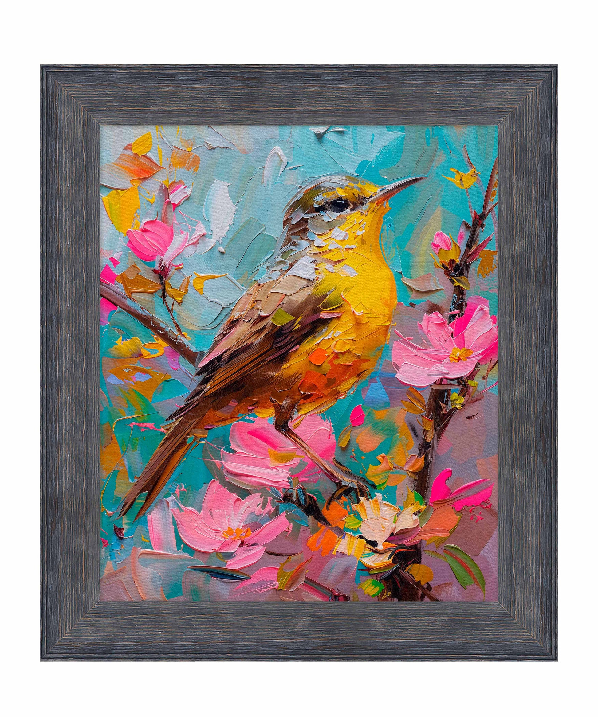 173152_CNF Spring Symphony - Warbler Among Blossoms 20X24 SN ED_SIZE 95 Canvas  FRMD RUSTIC LANCASTER.jpg