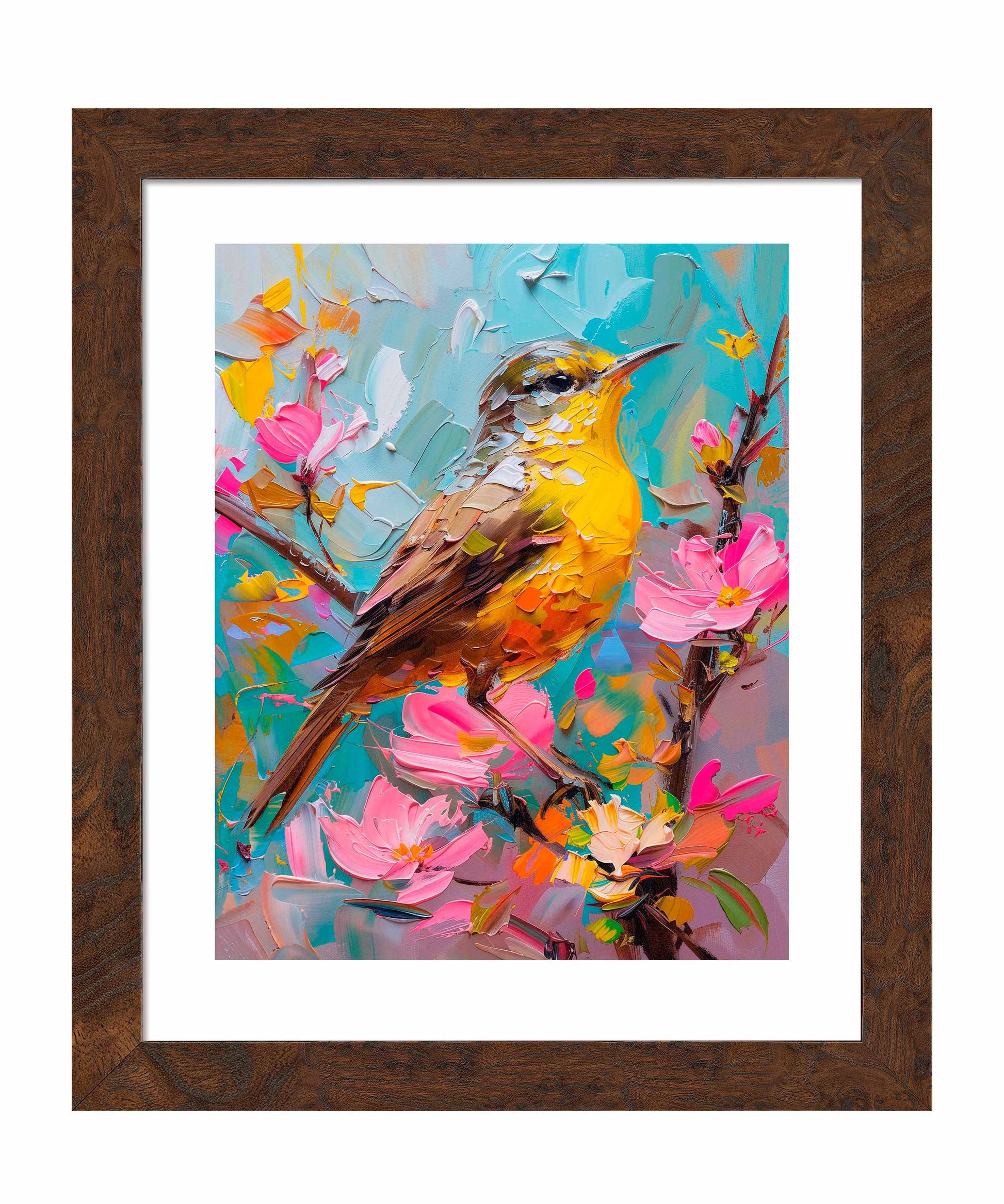 173524_FRA Spring Symphony - Warbler Among Blossoms  16X20 Dashboard Burl  Paper Print.jpg