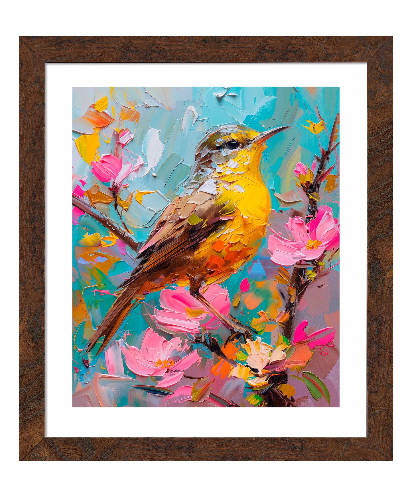 173527_FRA Spring Symphony - Warbler Among Blossoms  20X24 Dashboard Burl  Paper Print.jpg