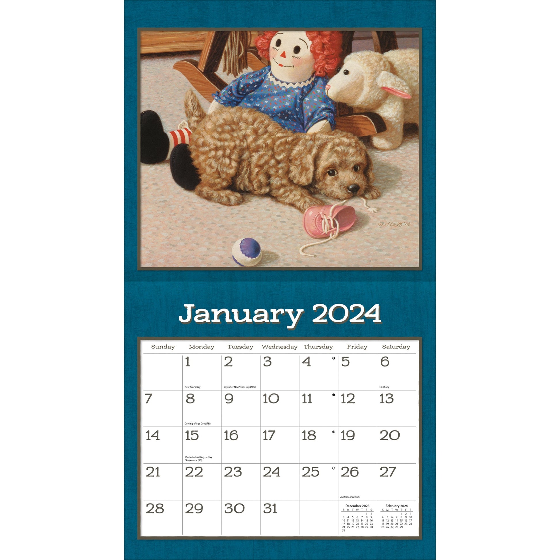 Legacy 2024 Adorable Dogs wall calendar