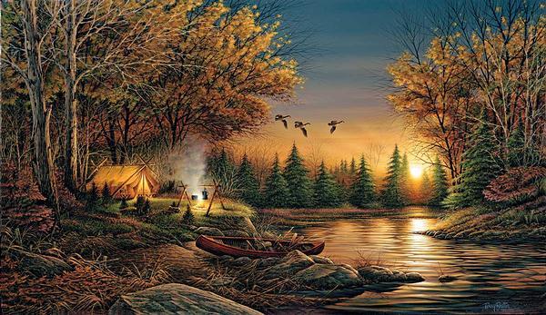 Wild Wings Morning Solitude 18 Decorative Pillow by Terry Redlin