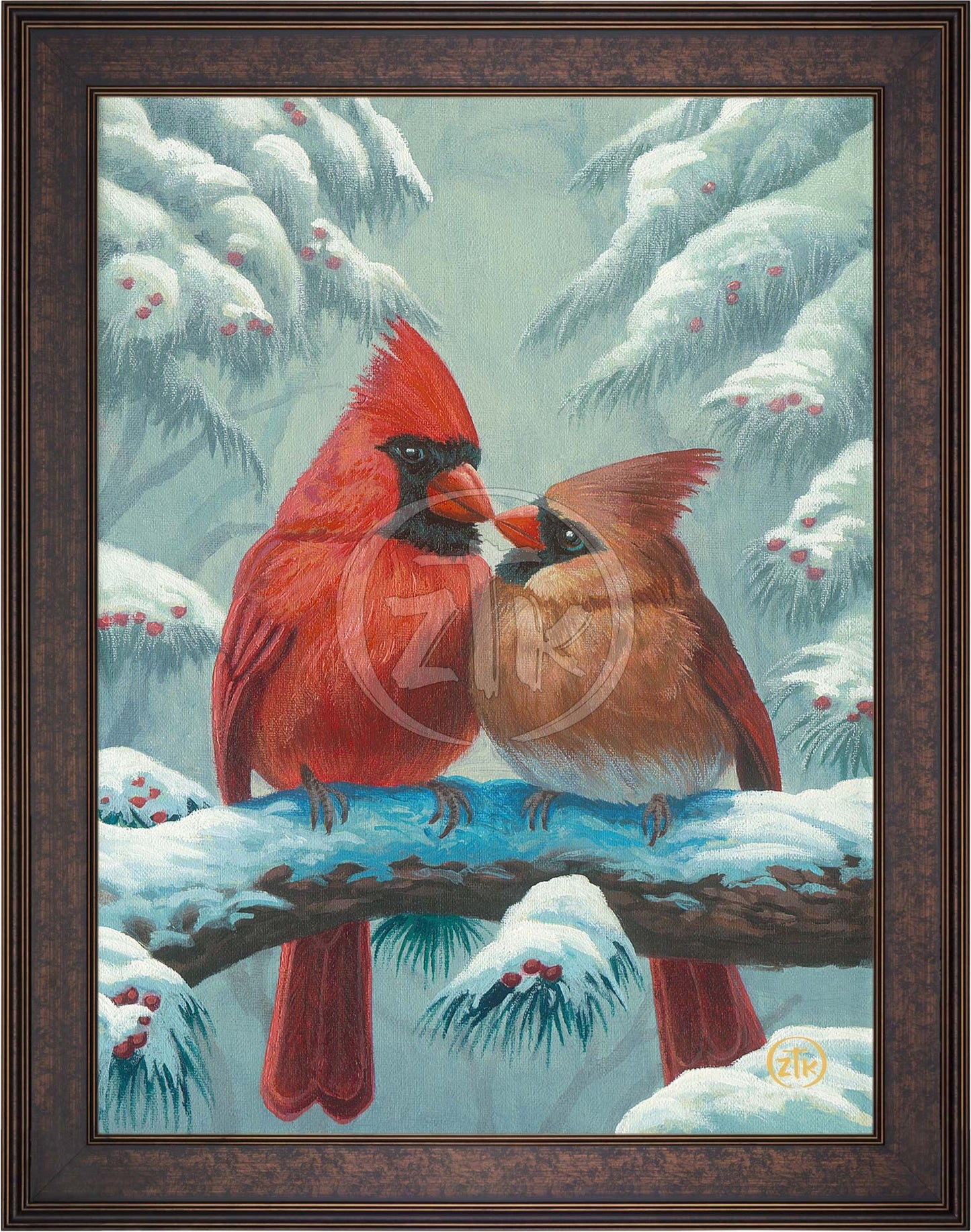 Cardinals in Winter - Limited Edition Canvas