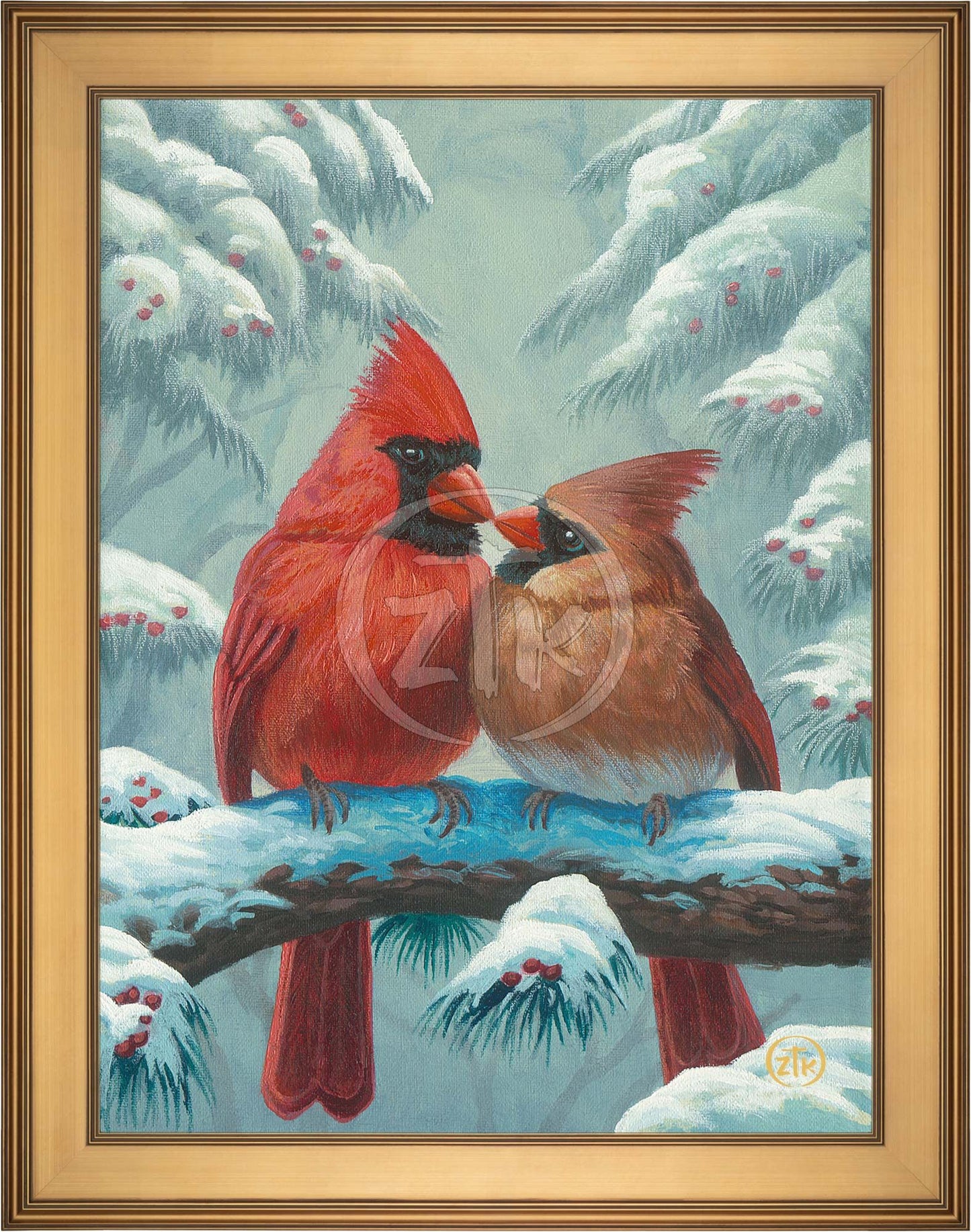 Cardinals in Winter - Limited Edition Canvas