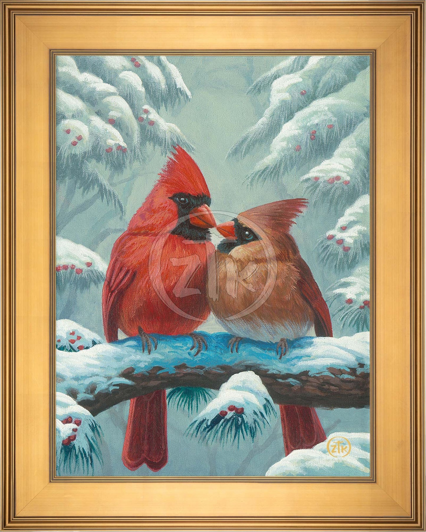 Cardinals in Winter - Limited Edition Canvas