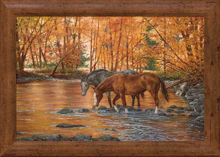 serenity-walking-horses-in-stream-autumn-framed-art-canvas-print-by-chris-cummings-F195701481d.jpg