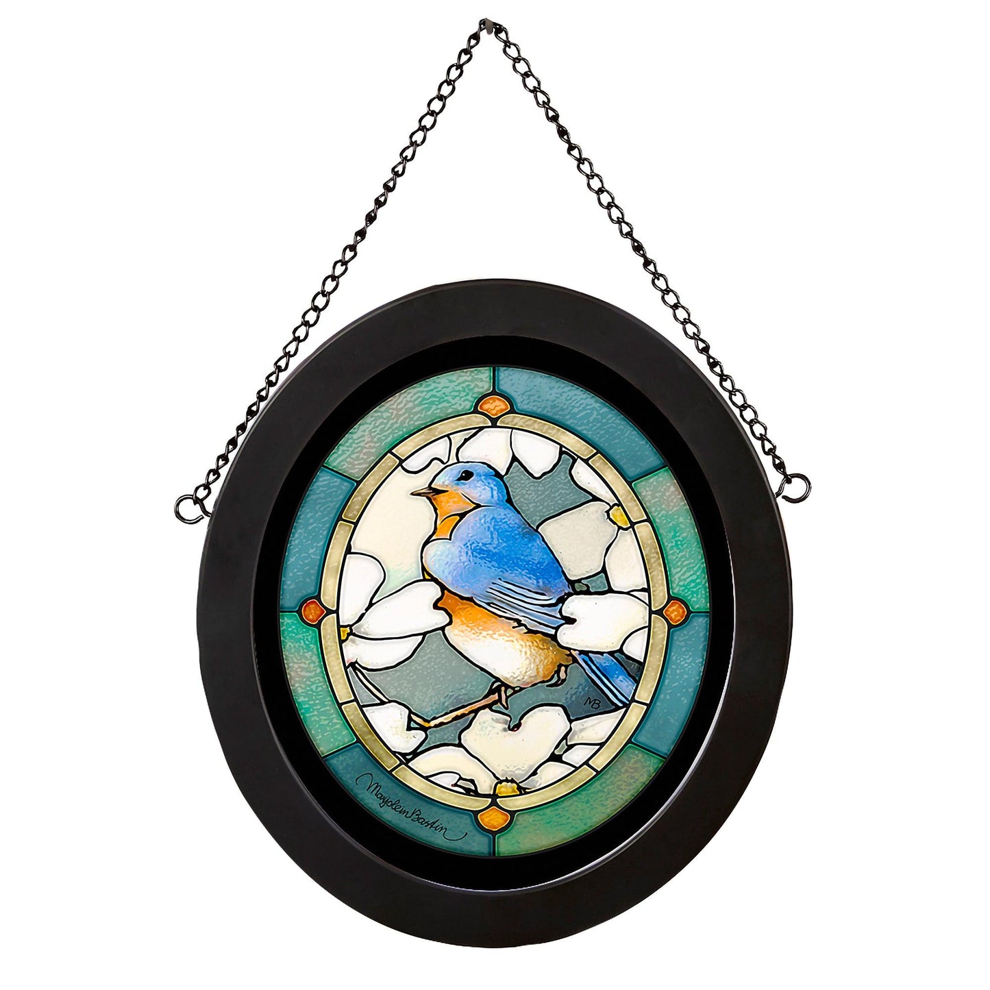 Dogwood Dreamer - Bluebird Stained Glass Art - Wild Wings