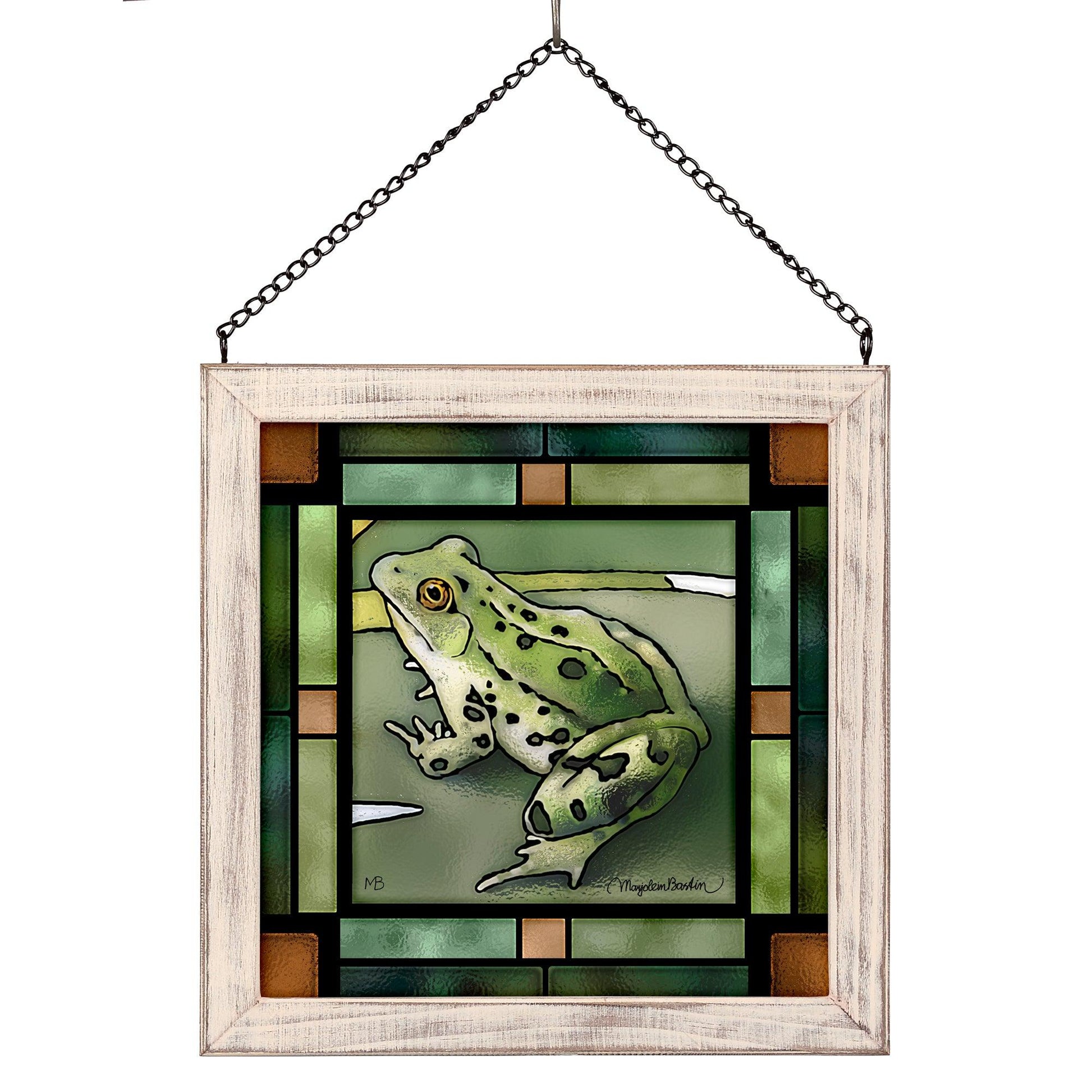 Green Frog Concert Crop Stained Glass Art - Wild Wings