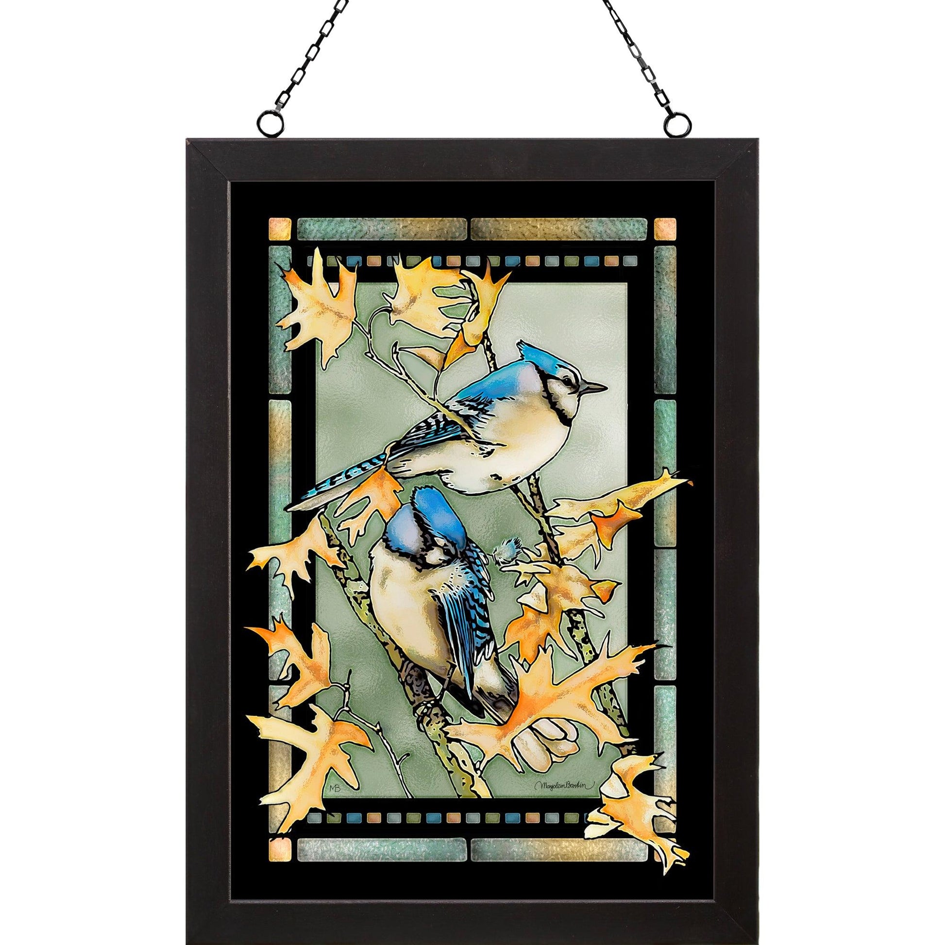 Bluejays Stained Glass Art - Wild Wings