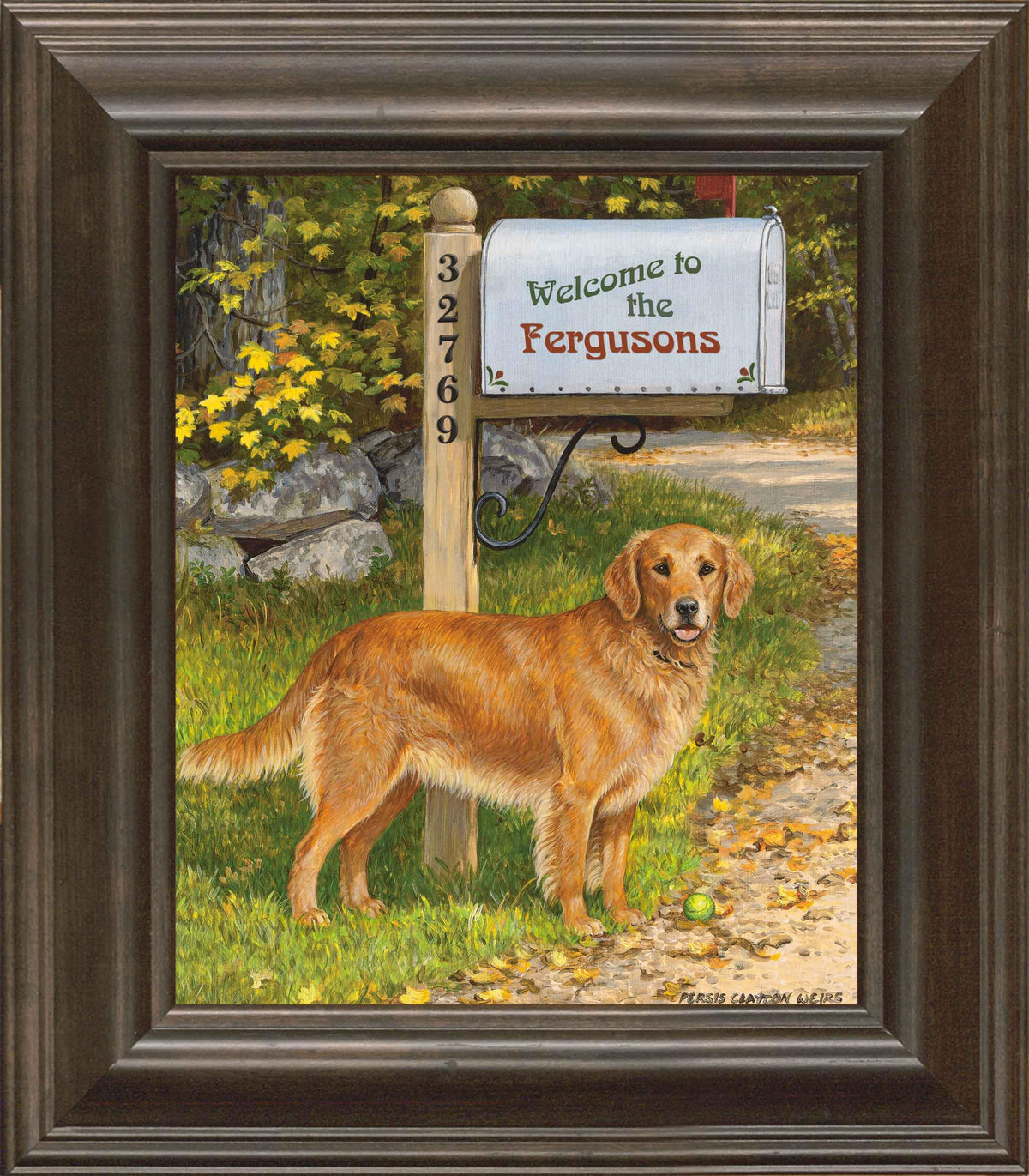 Life's a Ball—Golden Retriever Personalized Framed Canvas - Wild Wings