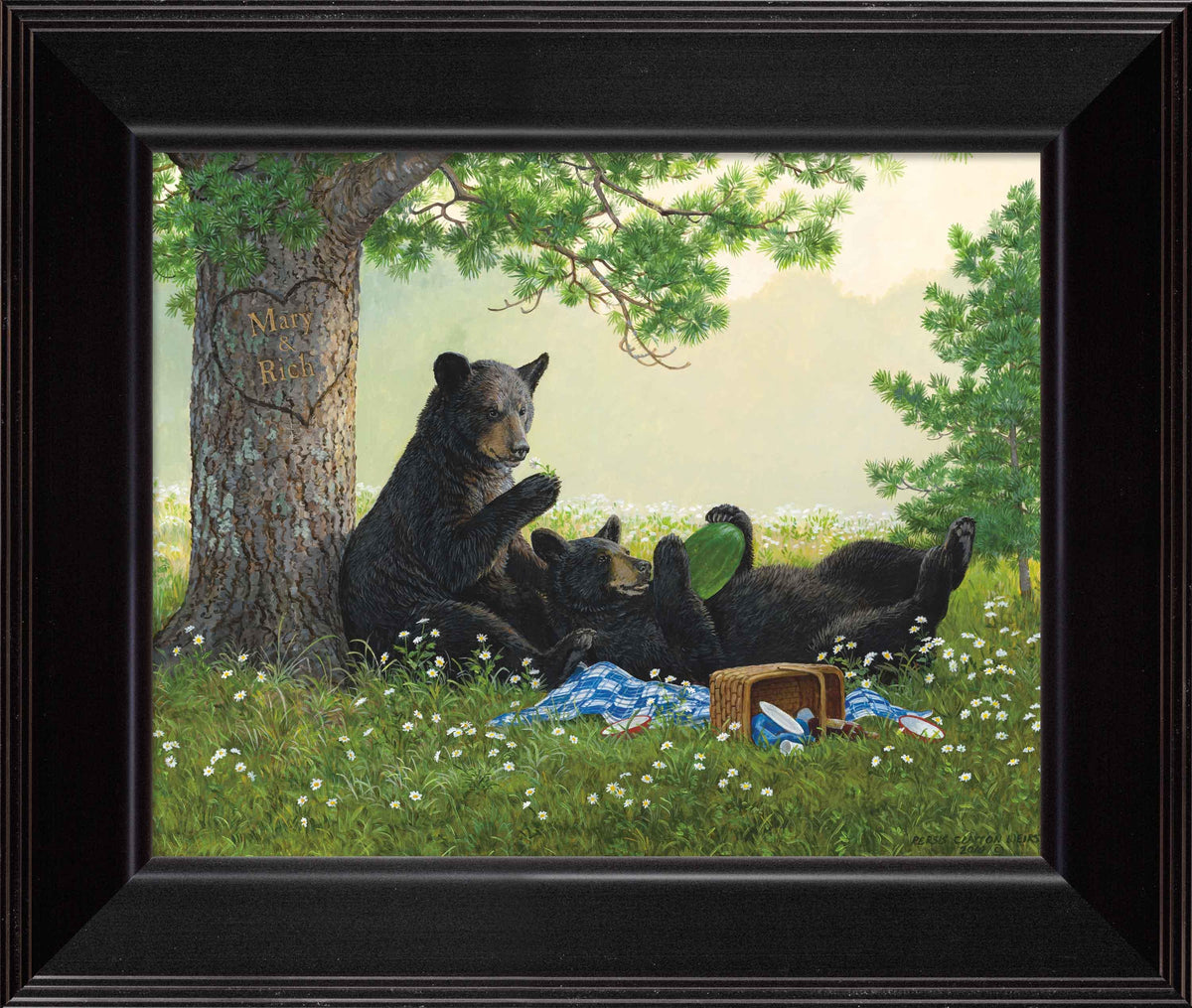 Black Bears Personalized Framed Canvas - Wild Wings