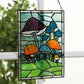 Multicolored Mushrooms - 11.5" x 8" Stained Glass Art