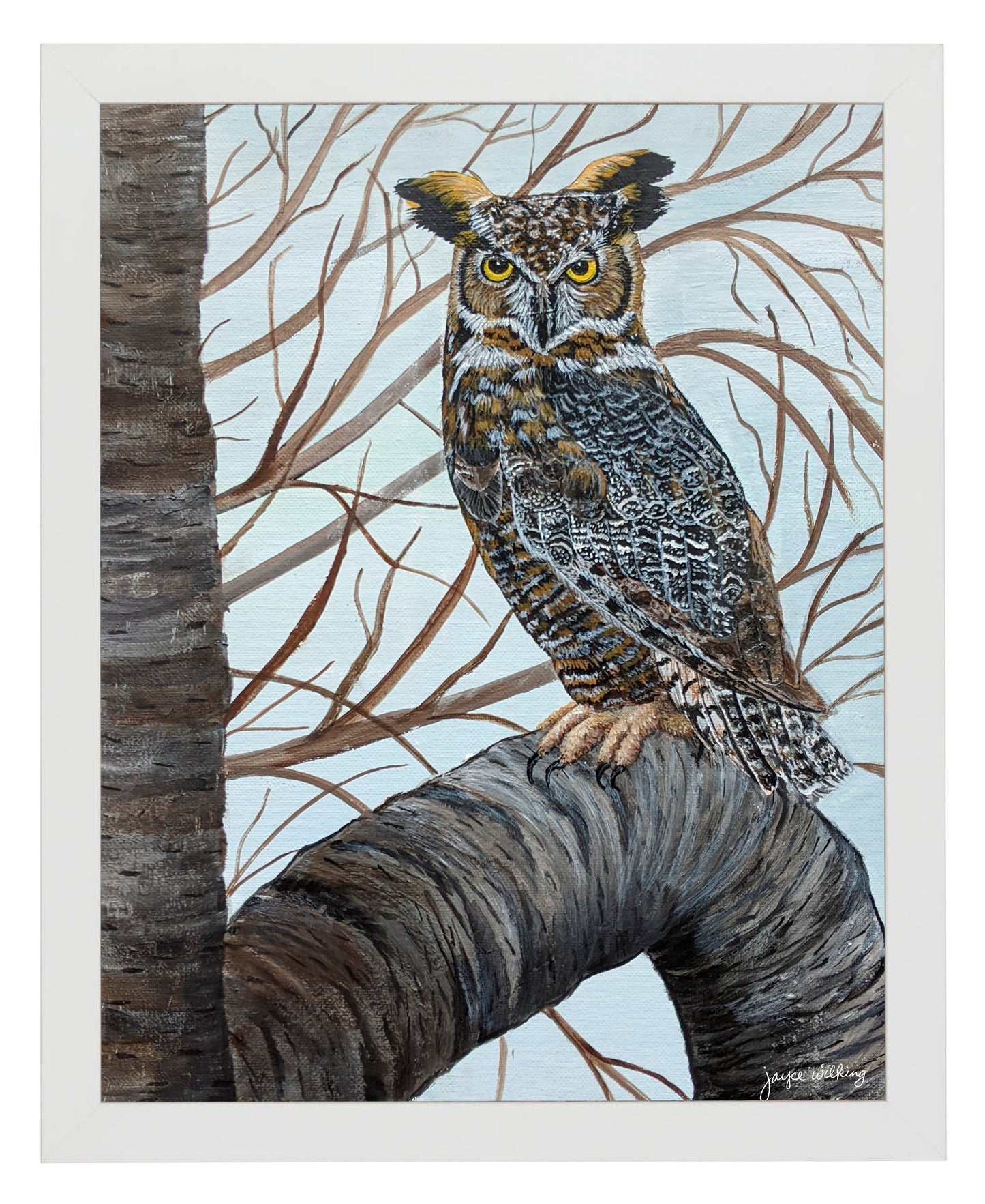 155342_Great Horned Owl in Tree_11x14_FRA_WHITE.jpg